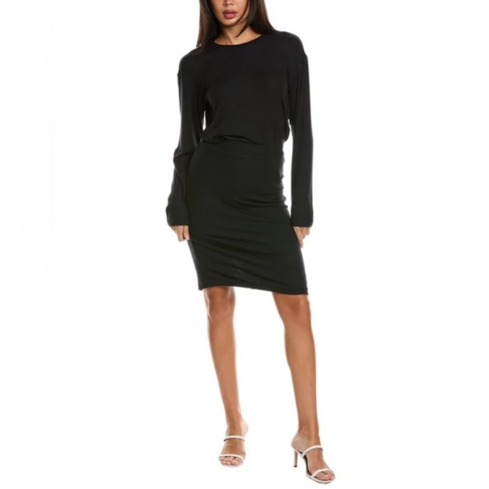 NWT ATM Anthony Thomas Melillo Drop Waist Long Sleeve Dress, Size M